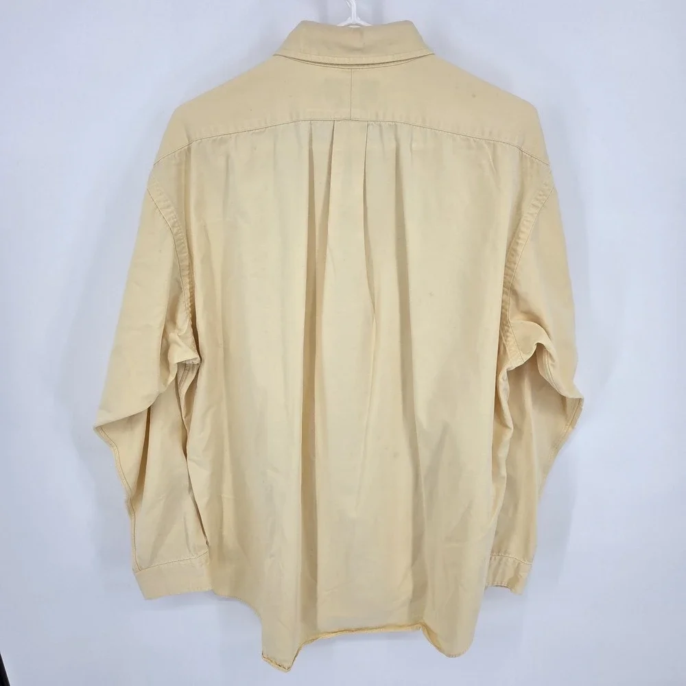 Ralph Lauren Polo Mens Blake Long Sleeve Shirt L Yellow  Cotton Blue Pony